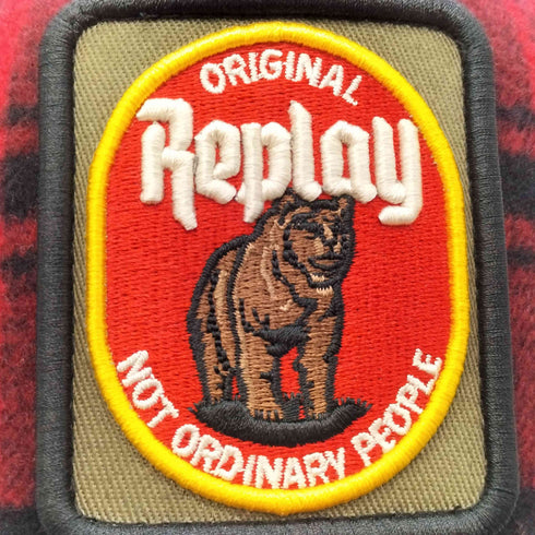 リプレイ REPLAY ウールチェック パッチ キャップ メンズ UNIC