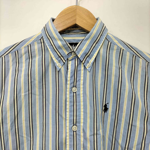 ラルフローレン RALPH LAUREN 90s コットン ポニー刺繍 ボタンダウン ストライプ 長袖シャツ レディース 150