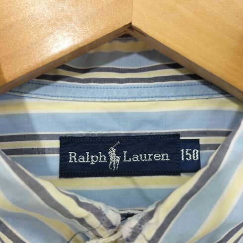 ラルフローレン RALPH LAUREN 90s コットン ポニー刺繍 ボタンダウン ストライプ 長袖シャツ レディース 150