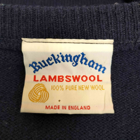 BUCKINGHAM バッキンガム 英国製 ウール100% オックスフォード Vネックセーター メンズ UK:44
