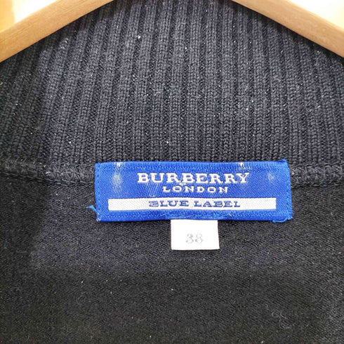 バーバリーブルーレーベル BURBERRY BLUE LABEL ウール100 ホース刺繍 裾ドローコード トラックジャケット レディース JPN:38