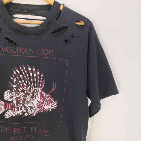 スクリーンスターズ SCREEN STARS 80-90S ボディ USA製 ダメージ エイジング 加工 Tシャツ 裾袖シングル 襤褸 ボロ Y2K メンズ import:L