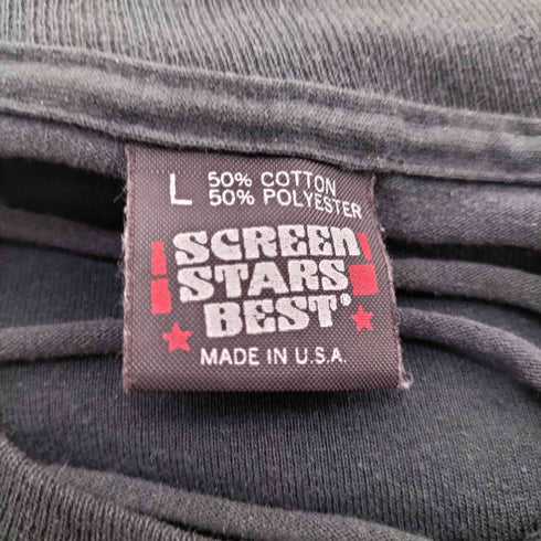 スクリーンスターズ SCREEN STARS 80-90S ボディ USA製 ダメージ エイジング 加工 Tシャツ 裾袖シングル 襤褸 ボロ Y2K メンズ import:L