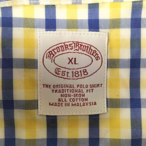 ブルックスブラザーズ BROOKS BROTHERS ギンガムチェック ボタンダウン シャツ メンズ import:XL