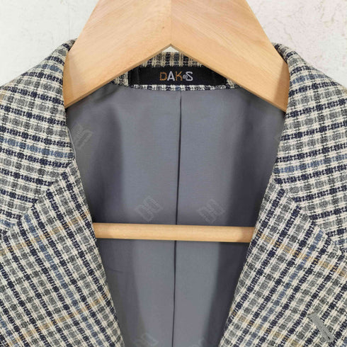 ダックス DAKS チェック 2B シングルテーラードジャケット メンズ 90 A4
