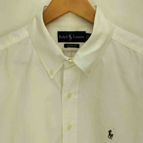 ラルフローレン RALPH LAUREN 90s ポニー刺繍 CLASSIC FIT ボタンダウン S/S シャツ メンズ import:L