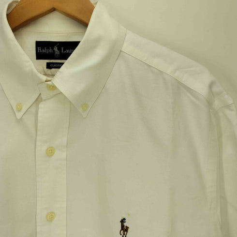 ラルフローレン RALPH LAUREN 90s ポニー刺繍 CLASSIC FIT ボタンダウン S/S シャツ メンズ import:L