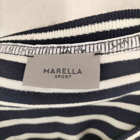 マレーラスポーツ MARELLA SPORT ボーダー切替 ドッキング フレア ロング ワンピース レディース S
