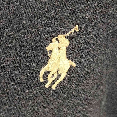 ポロラルフローレン POLO RALPH LAUREN 現行タグ ポニー刺繍 Vネック コットン ニット ブラック メンズ import:M