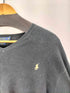 ポロラルフローレン POLO RALPH LAUREN 現行タグ ポニー刺繍 Vネック コットン ニット ブラック メンズ import:M