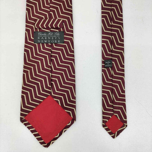 バーニーズニューヨーク BARNEYS NEWYORK Handmade in England ハンドメイド ジグザグ ストライプ ネクタイ メンズ