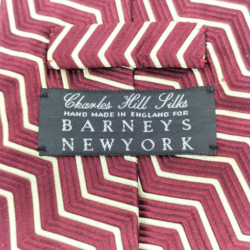 バーニーズニューヨーク BARNEYS NEWYORK Handmade in England ハンドメイド ジグザグ ストライプ ネクタイ メンズ