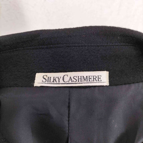 カシミヤ CASHMERE SILKY CASHMERE 比翼ステンカラーコート メンズ JPN:L