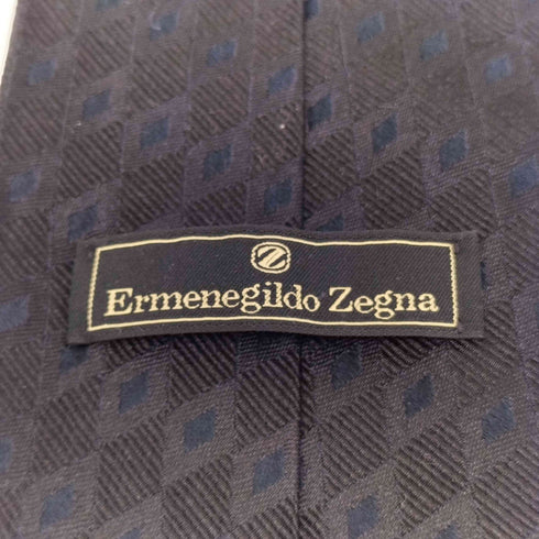 エルメネジルドゼニア Ermenegildo Zegna イタリア製 シルク100 ダイヤ柄 ネクタイ メンズ