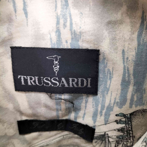 トラサルディ TRUSSARDI 船 総柄 レギュラーカラー シャツ メンズ JPN:3