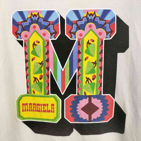 メゾンマルジェラ Maison Margiela 19SS ダメージ加工 ロゴプリント 半袖 Tシャツ メンズ 44