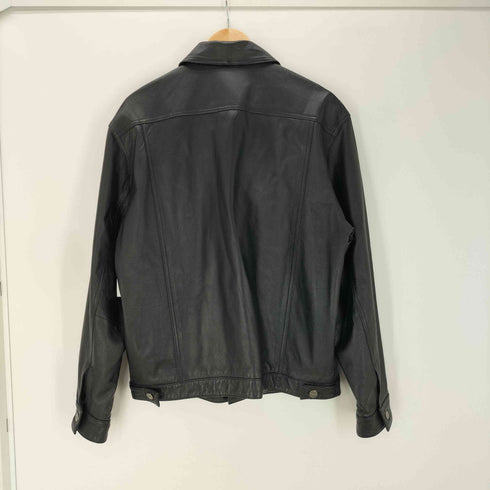 アリゾナジーン ARIZONA JEAN 90-00S OLD genuine leather 本革 オール リアル レザー トラッカー ジャケット ブラック メンズ import:M