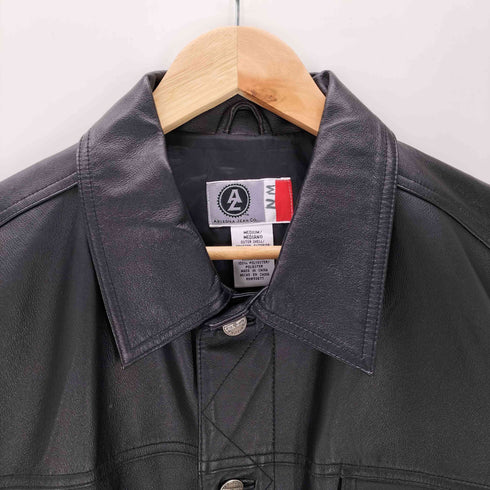 アリゾナジーン ARIZONA JEAN 90-00S OLD genuine leather 本革 オール リアル レザー トラッカー ジャケット ブラック メンズ import:M