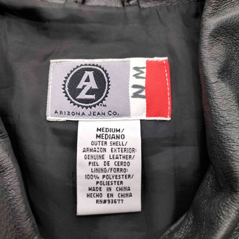 アリゾナジーン ARIZONA JEAN 90-00S OLD genuine leather 本革 オール リアル レザー トラッカー ジャケット ブラック メンズ import:M