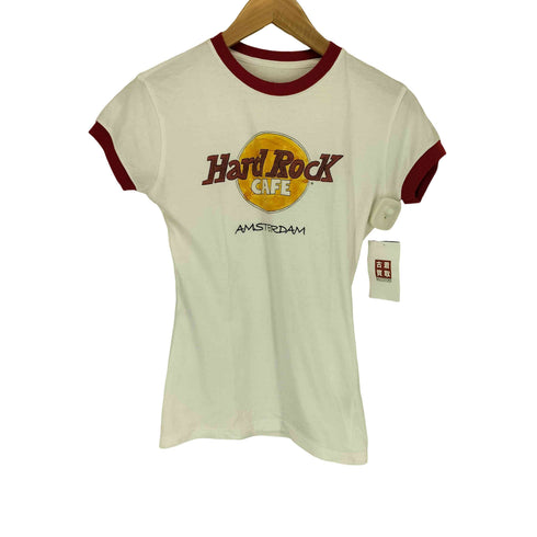 ハードロックカフェ Hard Rock Cafe AMSTERDAM リンガー ミニ 半袖 Tシャツ Y2K レディース XS