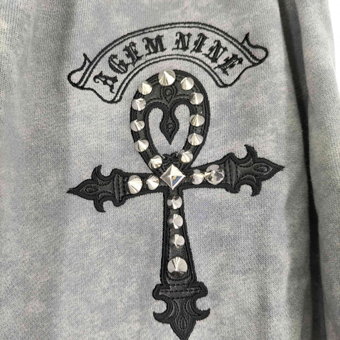 エージェムナイン AGEM/9 Processed Cross Sweat PT 加工クロスパッチバレルスウェットパンツ メンズ FREE
