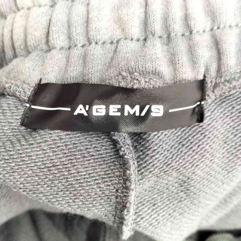 エージェムナイン AGEM/9 Processed Cross Sweat PT 加工クロスパッチバレルスウェットパンツ メンズ FREE