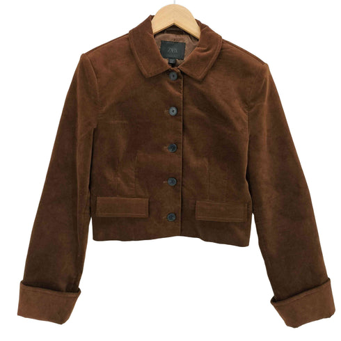 ザラ ZARA ショートベルベットジャケット レディース import:M