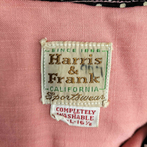 50S HARRIS&FRANK ハリスアンドフランク ドット柄 ロカビリーシャツ メンズ L