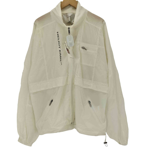 ヘリオットエミル HELIOT EMIL WHITE&TRANSPARENT LIGHTWEIGHT JACKET ホワイト アンド トランスペアレント ライトウェイト ジャケット メンズ import:XL