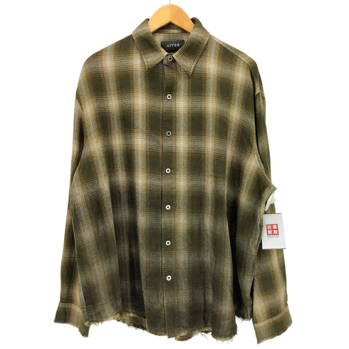 AIVER スプレー加工 オンブレチェック シャツ メンズ JPN:M