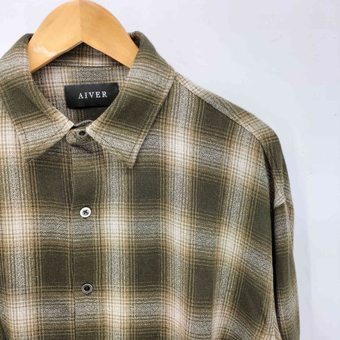 AIVER スプレー加工 オンブレチェック シャツ メンズ JPN:M