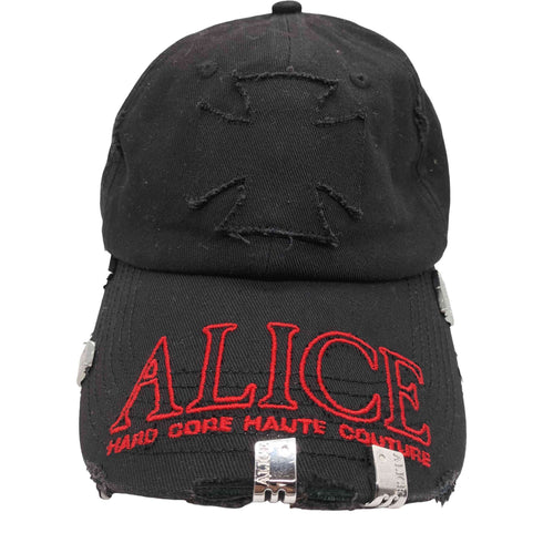 alice hollywoo アリスハリウッド クロス ロザリオ ジーザス エイジング ダメージ 加工 キャップ Y2K ブラック メンズ