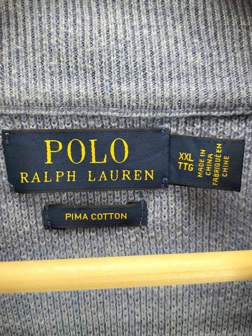 ポロラルフローレン POLO RALPH LAUREN 現行タグ ポニー 刺繍 ハーフジップ ピマ コットン ニット メンズ import:XXL
