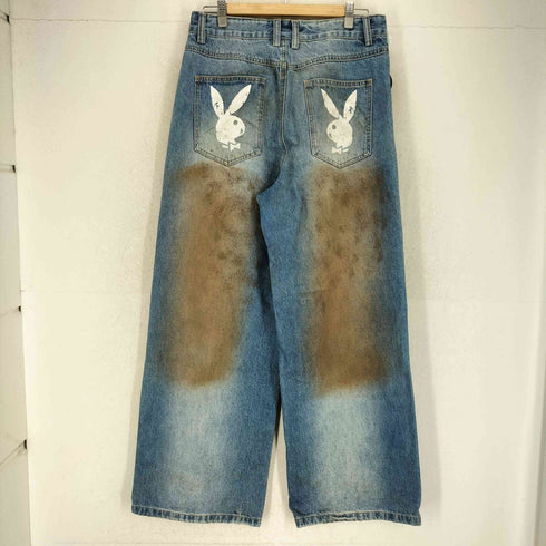 プレイボーイ PLAYBOY ×DONSMOKE Dirty Washed Jeans ダーティー ウォッシュ ジーンズ デニムパンツ メンズ L