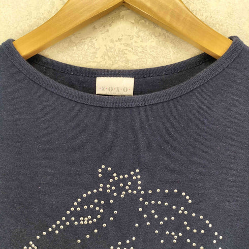 XOXO ESSENTIALS ラインストーン ミニ 七分袖 カットソー Y2K レディース S