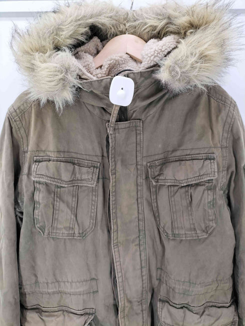 アメリカンイーグルアウトフィッターズ AMERICAN EAGLE OUTFITTERS 00S OLD 裏ボア ファー フーデット ミリタリー モッズ フィールド コート Y2K メンズ import:M