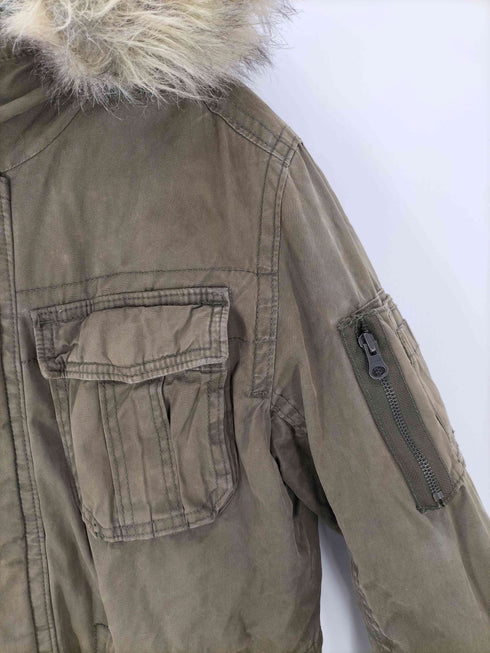 アメリカンイーグルアウトフィッターズ AMERICAN EAGLE OUTFITTERS 00S OLD 裏ボア ファー フーデット ミリタリー モッズ フィールド コート Y2K メンズ import:M