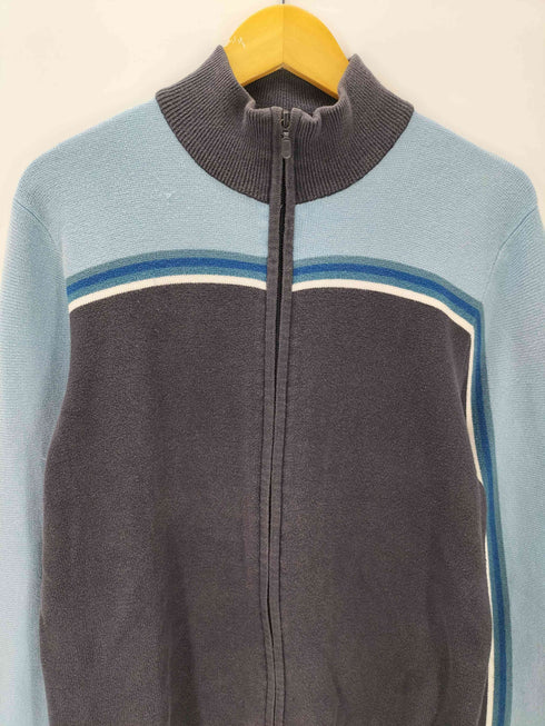 Mossimo スイッチング ライン フルジップ ドライバーズ ニット ジャケット メンズ import:L