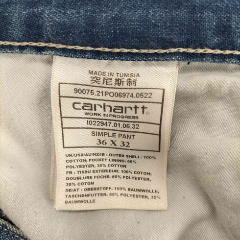 カーハートワークインプログレス Carhartt WIP SIMPLE PANT シンプル パンツ デニム メンズ 36×32