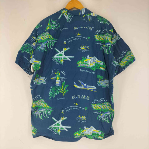 ブラックアイパッチ Black Eye Patch 飛行機柄 半袖オープンカラーシャツ メンズ JPN:XL