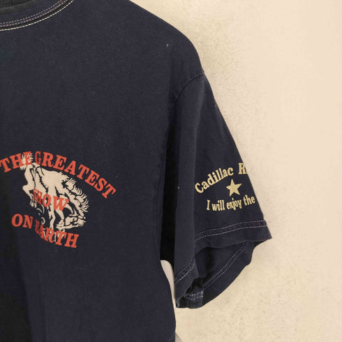 ザフラットヘッド the flat head THE GREATEST SHOW プリント クルーネック 半袖 Tシャツ メンズ 40