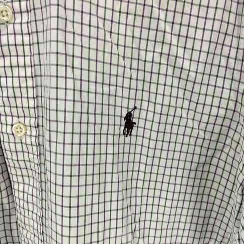 ラルフローレン RALPH LAUREN CLASSIC FIT ポニー刺繍 チェック 長袖ボタンダウン シャツ メンズ import:S