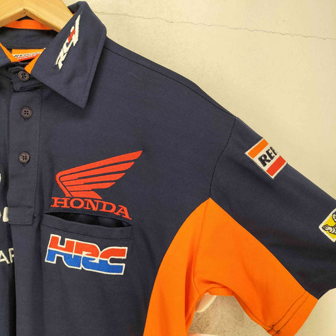 REPSOL HONDA レプソル 企業ロゴ 刺繍 半袖 ポロシャツ メンズ M