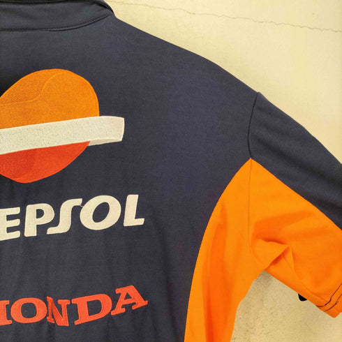 REPSOL HONDA レプソル 企業ロゴ 刺繍 半袖 ポロシャツ メンズ M