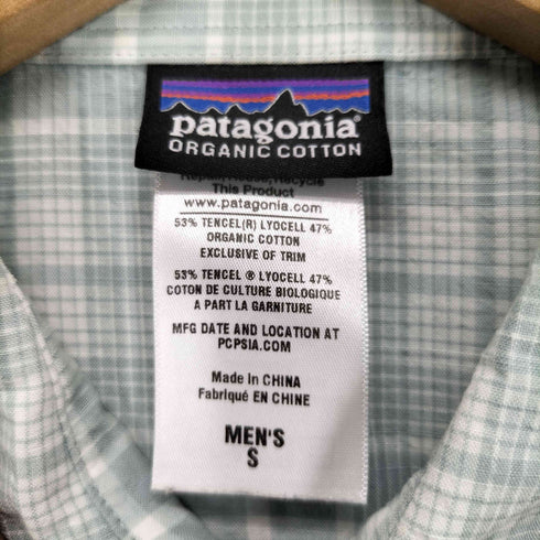 パタゴニア patagonia ORGANIC COTTON チェック 半袖 シャツ メンズ S