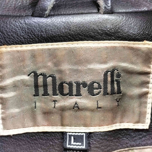 Marelli 裏地総柄 レザージャケット カーコート メンズ L