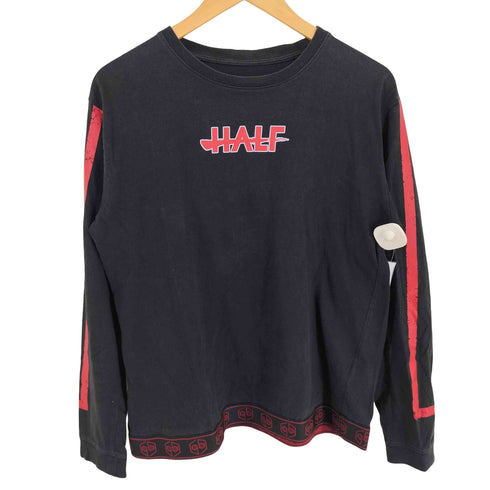2018 クルーネック HALF プリント 長袖 Tシャツ メンズ L