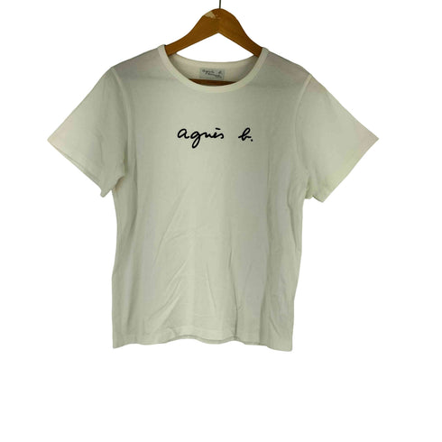 アニエスベーオム Agnes b.homme サンライズ期 白タグ クルーネック ロゴ プリント S/S Tシャツ メンズ JPN:1