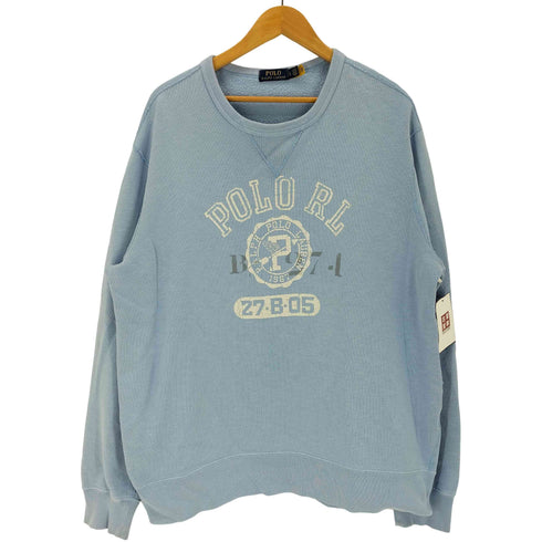 ポロラルフローレン POLO RALPH LAUREN ロゴ プリント クルーネック スウェット メンズ L