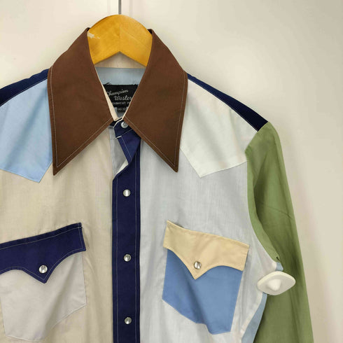 70S CHAMPION WESTERNS マルチカラー ウエスタン シャツ メンズ 14 1/2-33